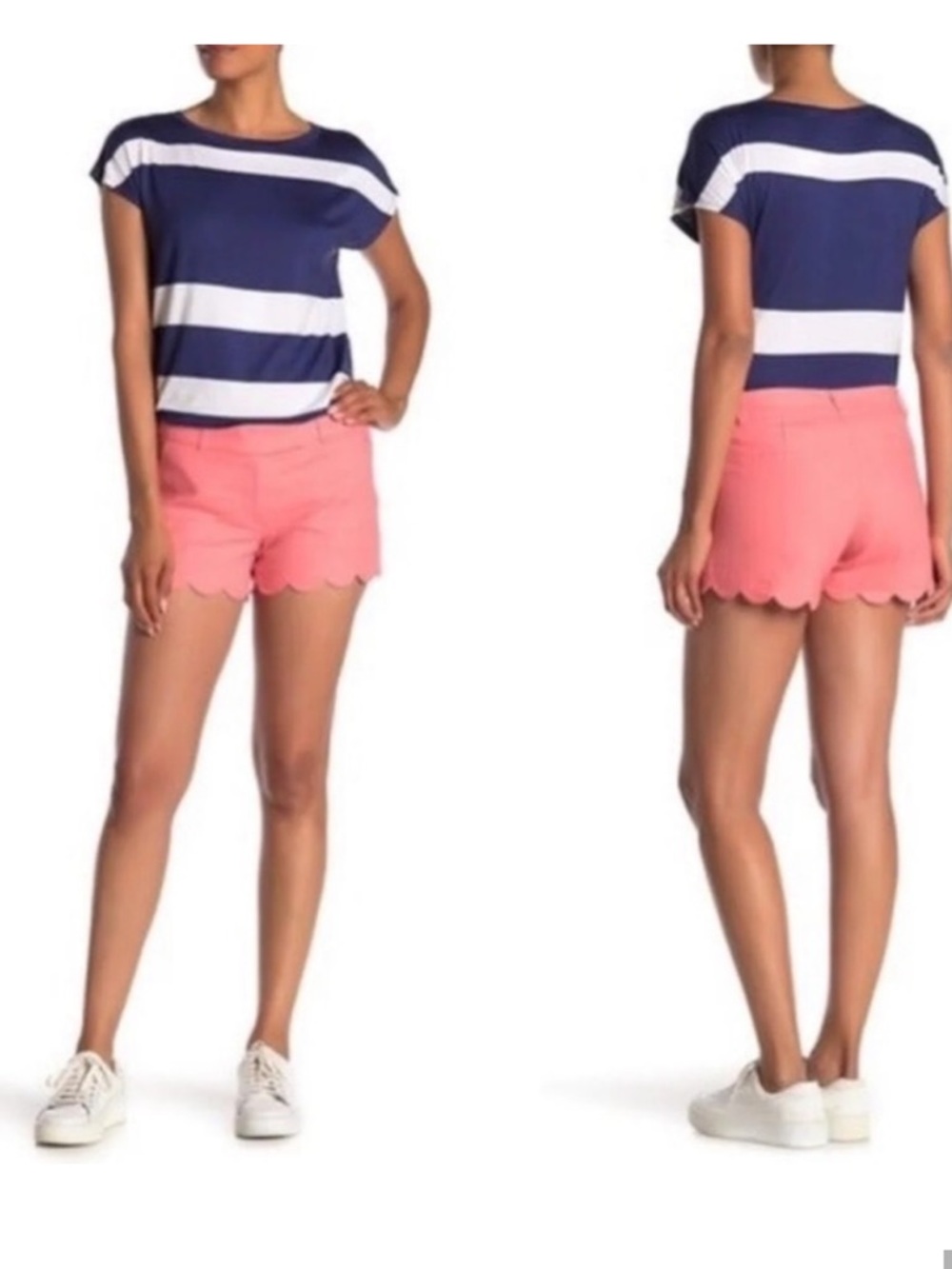 50%offw❤️ JCrew 4" linen-cotton scalloped hem shorts Size 0 162